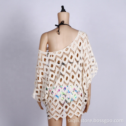 casual crochet mesh beachwear women cover up clothes